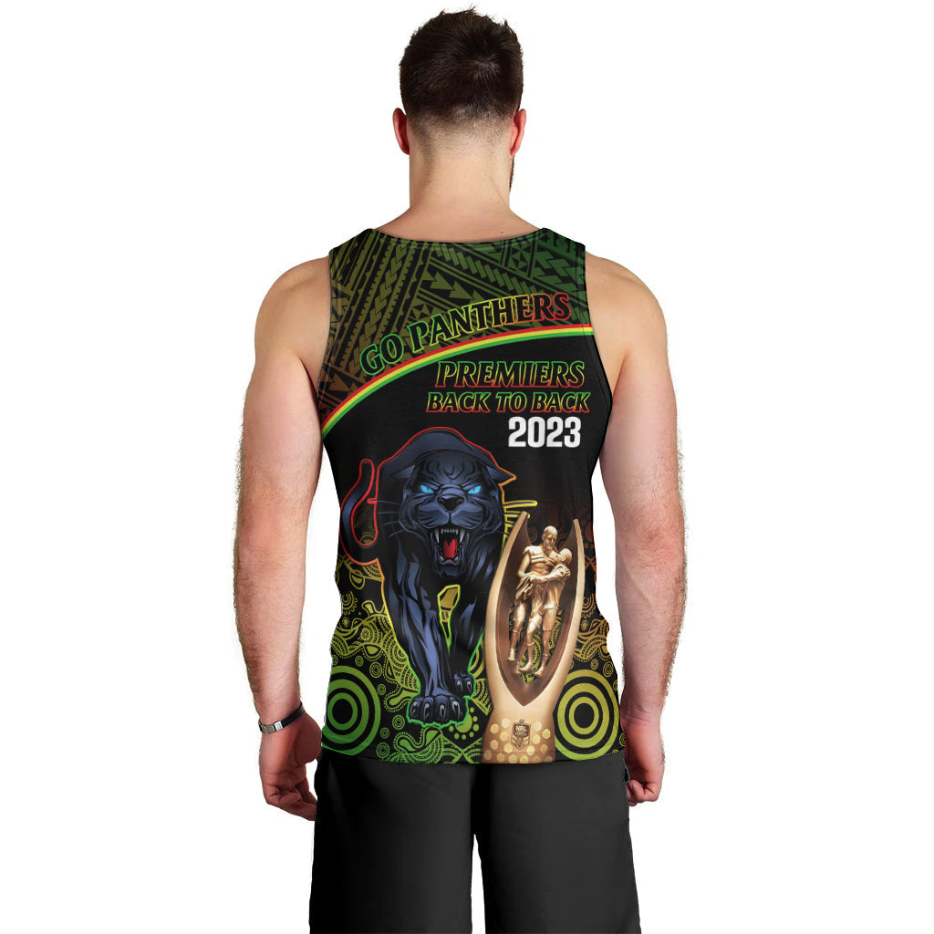 Panthers Rugby Men Tank Top Go Premiers Back To Back Polynesian Indigenous Art - Vibe Hoodie Shop