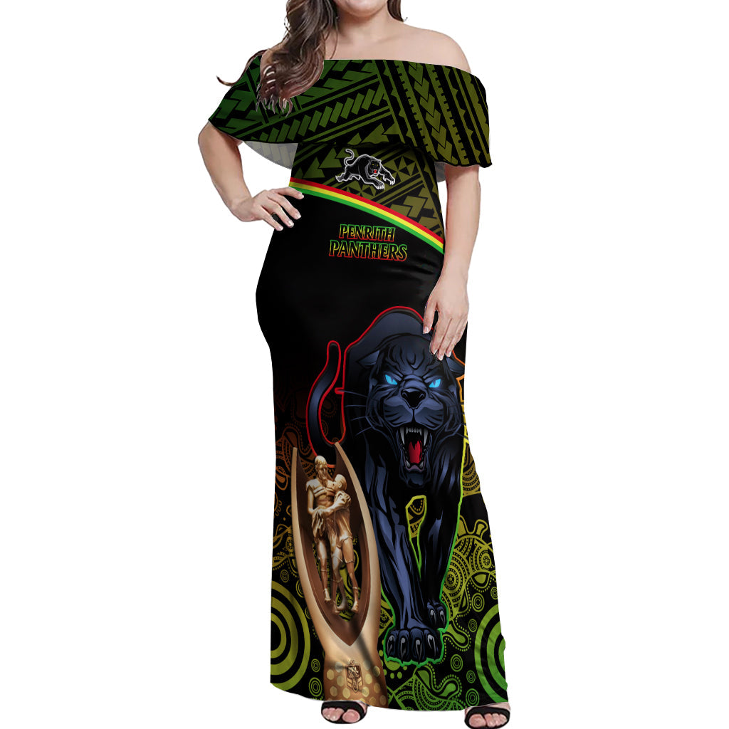 panthers-rugby-off-shoulder-maxi-dress-go-premiers-back-to-back-polynesian-indigenous-art