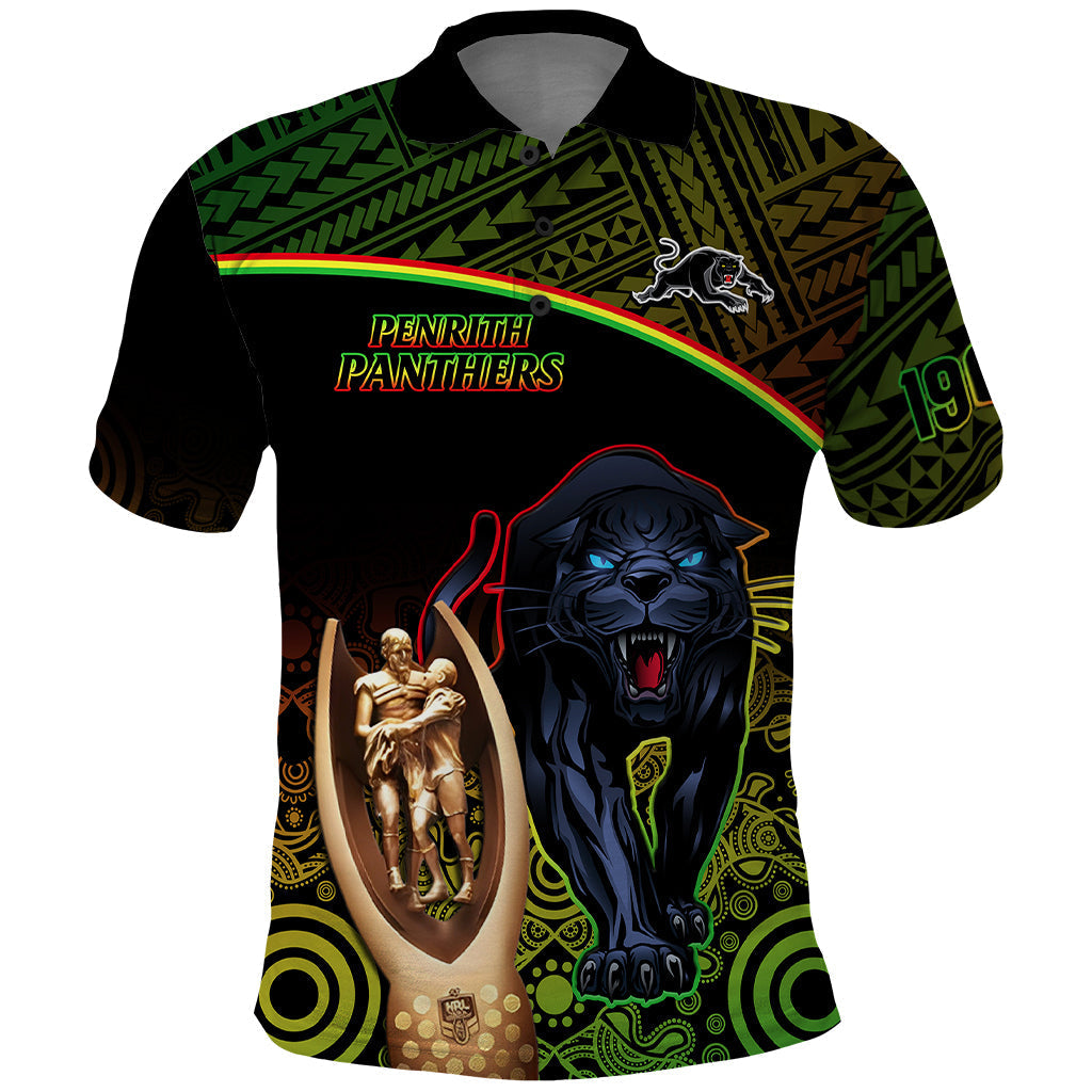 Panthers Rugby Polo Shirt Go Premiers Back To Back Polynesian Indigenous Art - Vibe Hoodie Shop