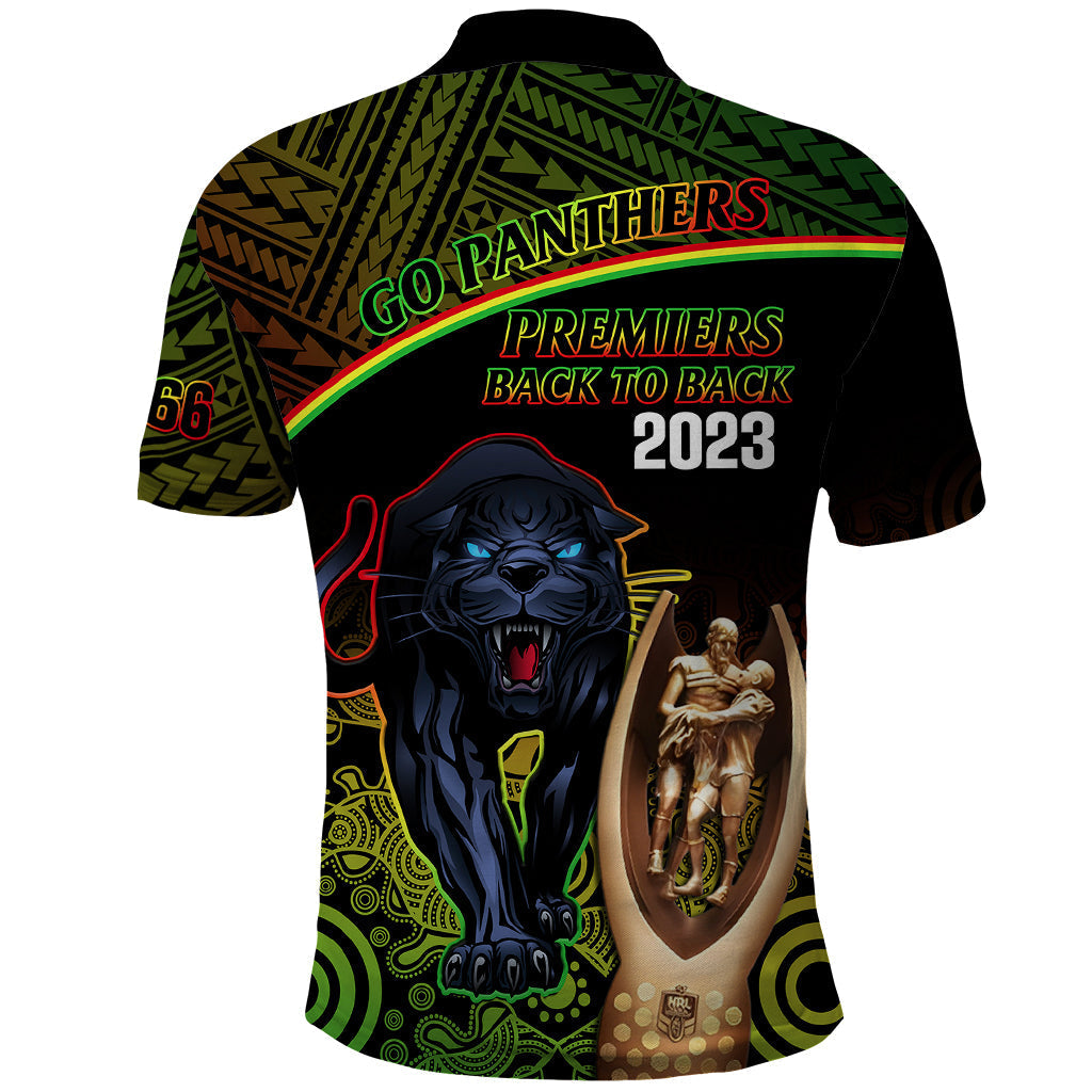 Panthers Rugby Polo Shirt Go Premiers Back To Back Polynesian Indigenous Art - Vibe Hoodie Shop