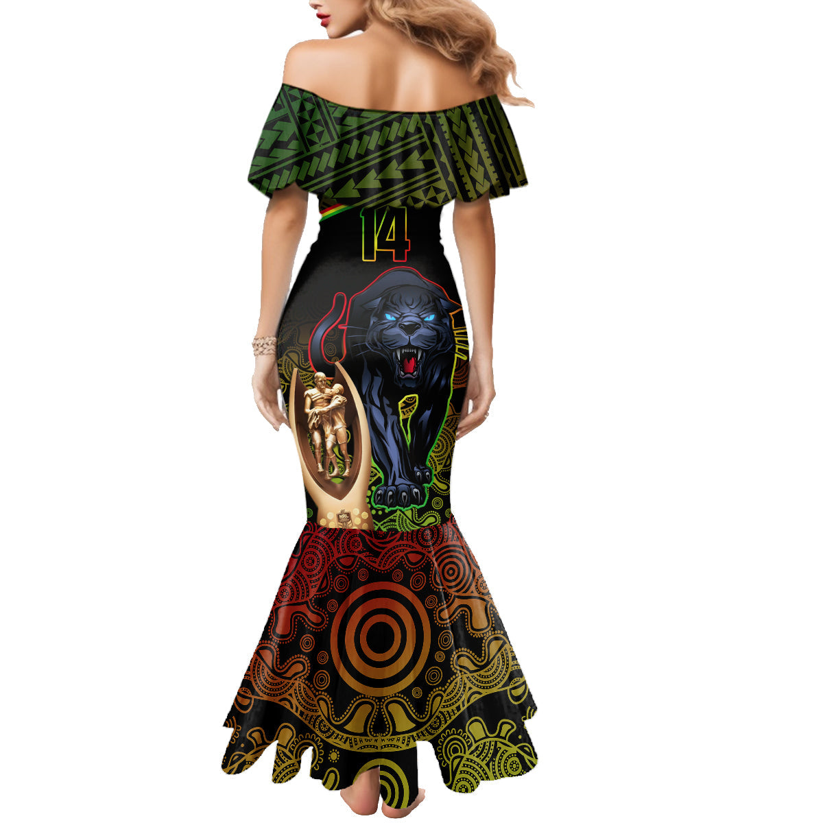 custom-panthers-rugby-family-matching-mermaid-dress-and-hawaiian-shirt-go-premiers-back-to-back-polynesian-indigenous-art