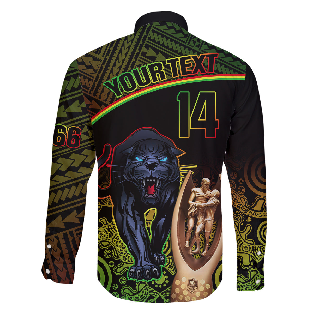 custom-panthers-rugby-family-matching-off-shoulder-long-sleeve-dress-and-hawaiian-shirt-go-premiers-back-to-back-polynesian-indigenous-art