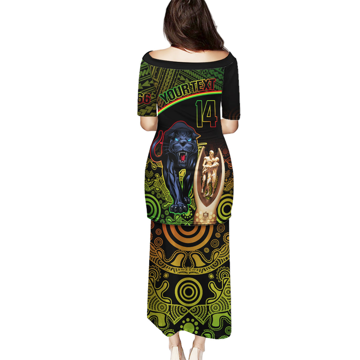 custom-panthers-rugby-family-matching-puletasi-dress-and-hawaiian-shirt-go-premiers-back-to-back-polynesian-indigenous-art