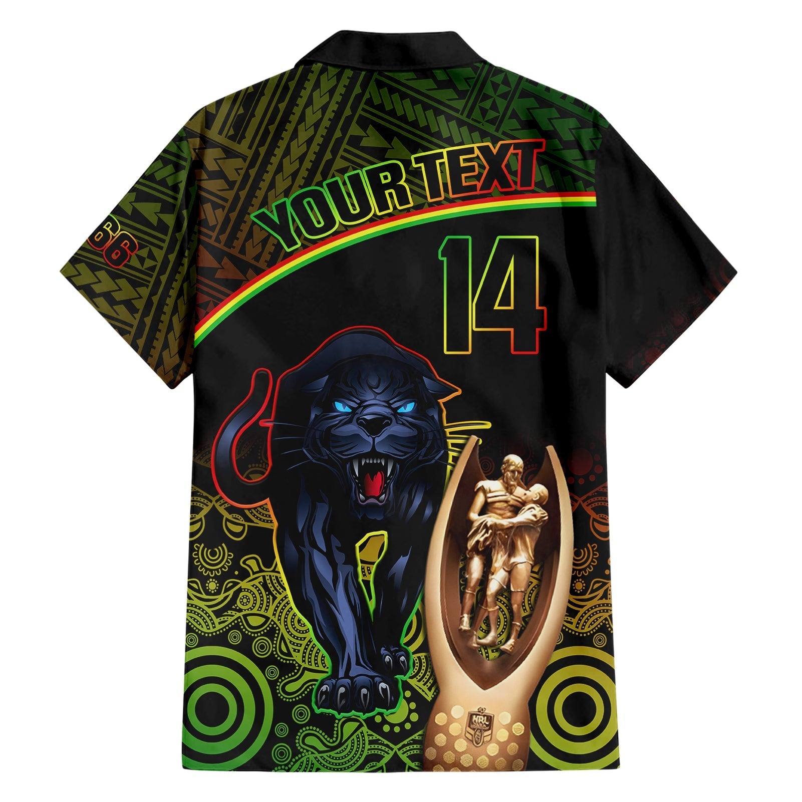 Custom Panthers Rugby Hawaiian Shirt Go Premiers Back To Back Polynesian Indigenous Art - Vibe Hoodie Shop