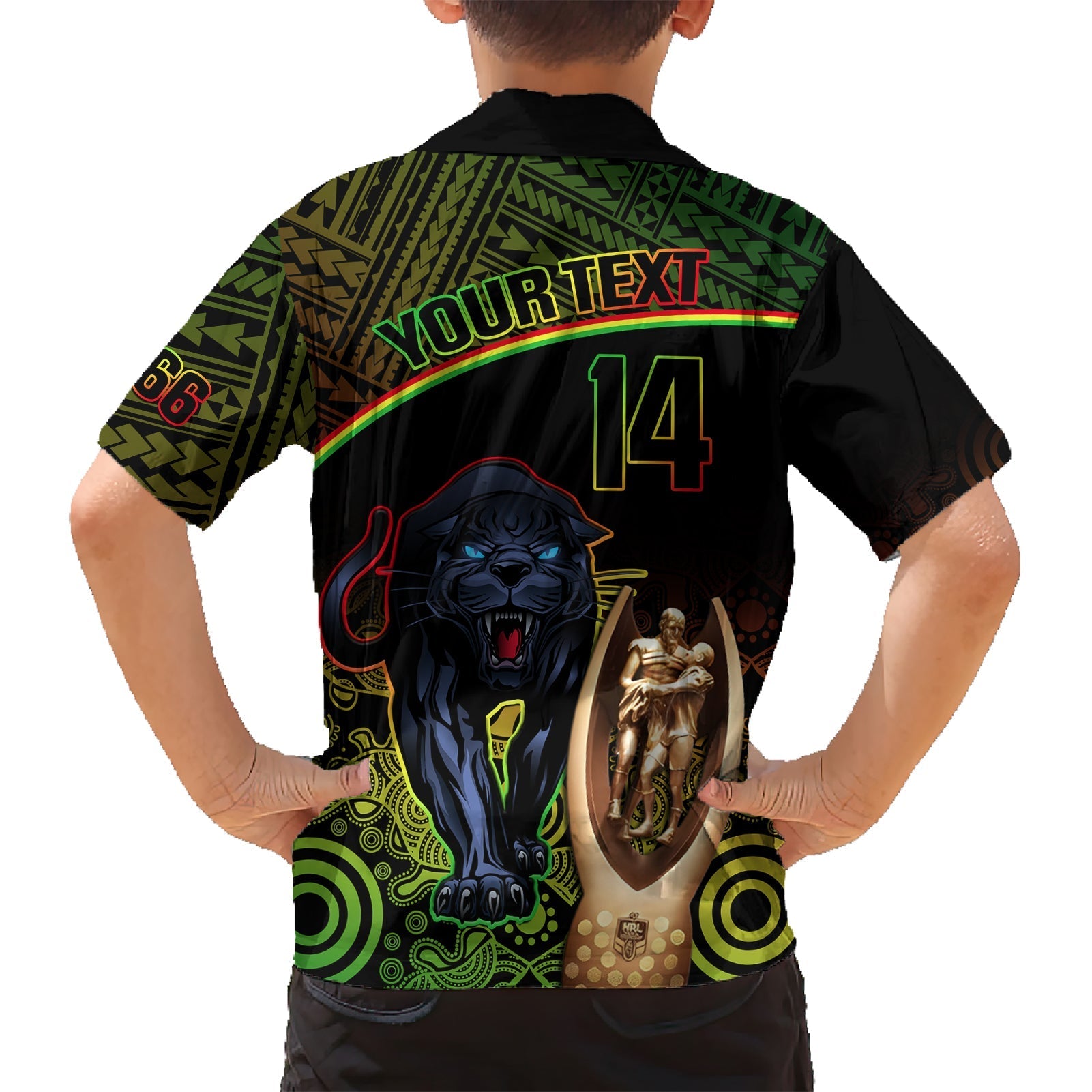 Custom Panthers Rugby Hawaiian Shirt Go Premiers Back To Back Polynesian Indigenous Art - Vibe Hoodie Shop