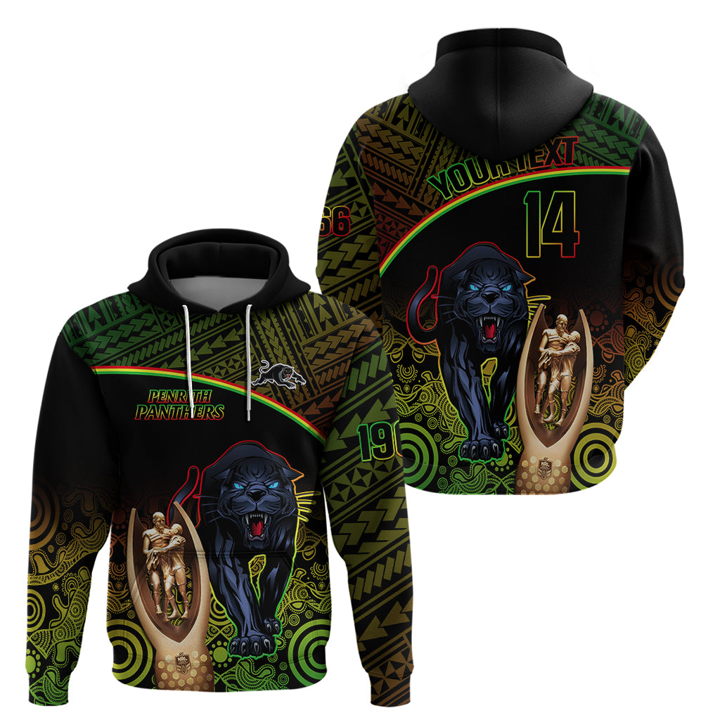 Custom Panthers Rugby Hoodie Go Premiers Back To Back Polynesian Indigenous Art - Vibe Hoodie Shop