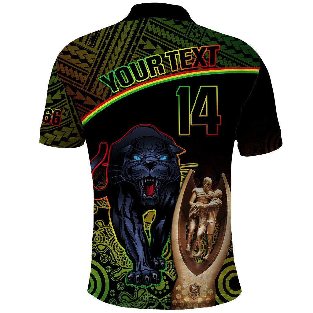 Custom Panthers Rugby Polo Shirt Go Premiers Back To Back Polynesian Indigenous Art - Vibe Hoodie Shop