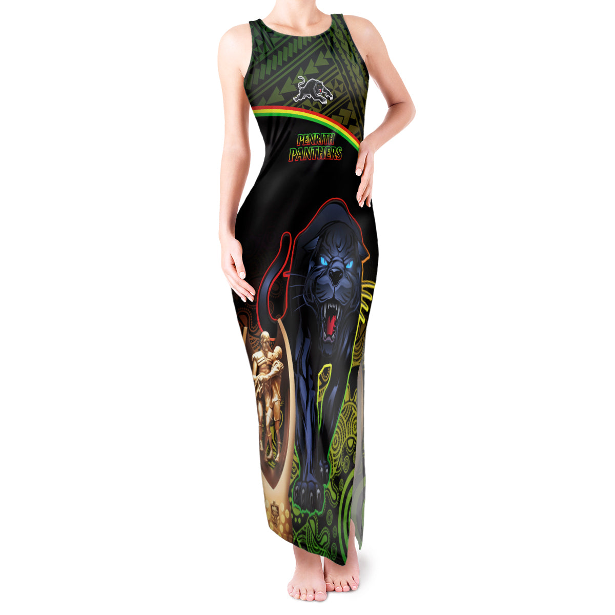 custom-panthers-rugby-tank-maxi-dress-go-premiers-back-to-back-polynesian-indigenous-art