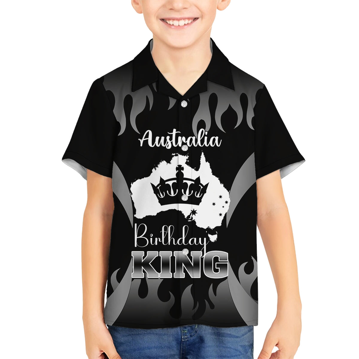 australia-king-birthday-family-matching-long-sleeve-bodycon-dress-and-hawaiian-shirt-australian-map-with-crown-black-version