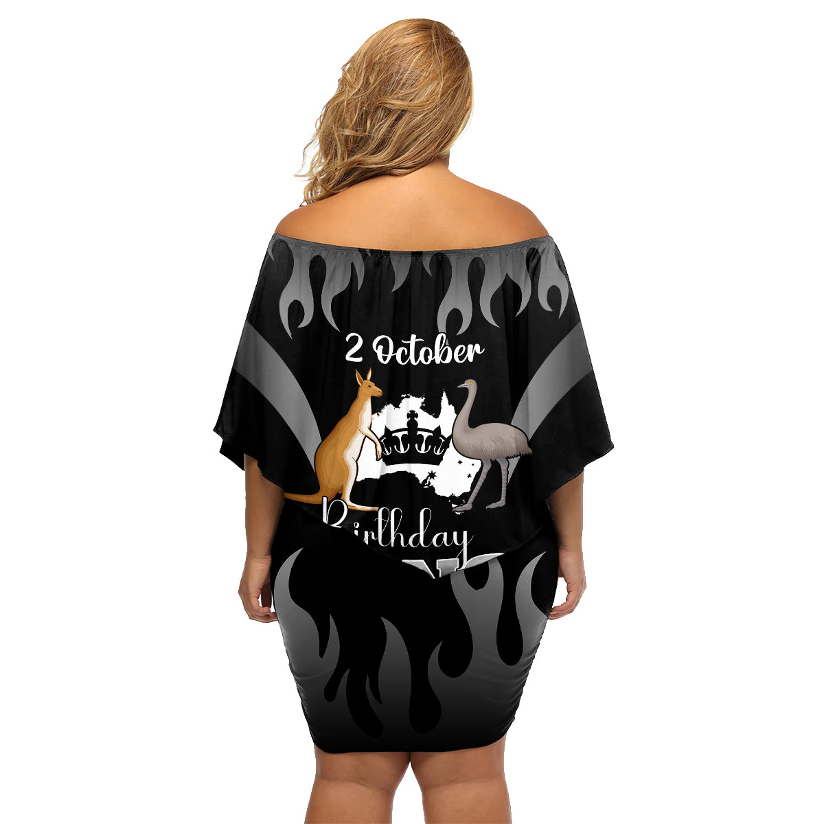 australia-king-birthday-family-matching-off-shoulder-short-dress-and-hawaiian-shirt-australian-map-with-crown-black-version