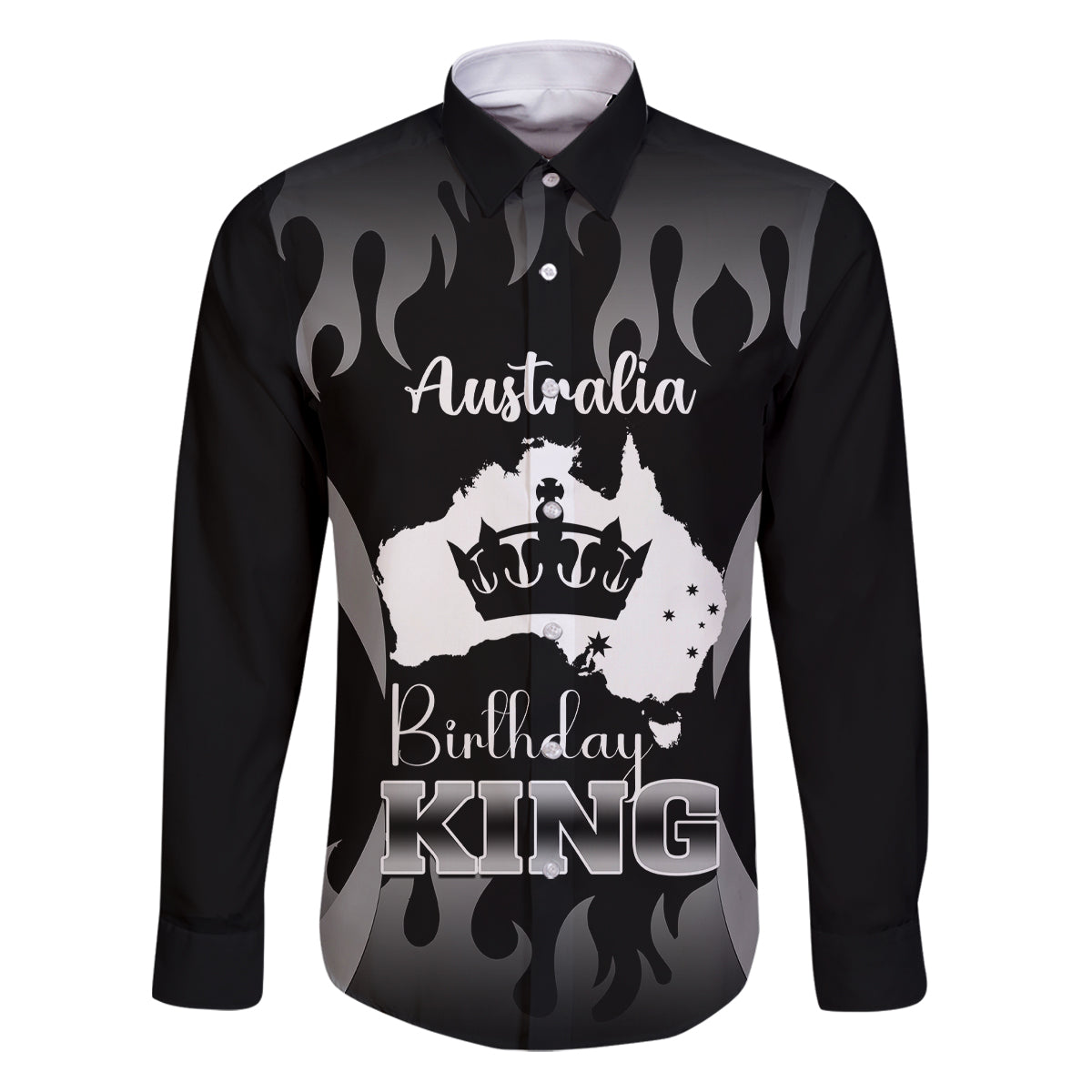 australia-king-birthday-family-matching-puletasi-dress-and-hawaiian-shirt-australian-map-with-crown-black-version