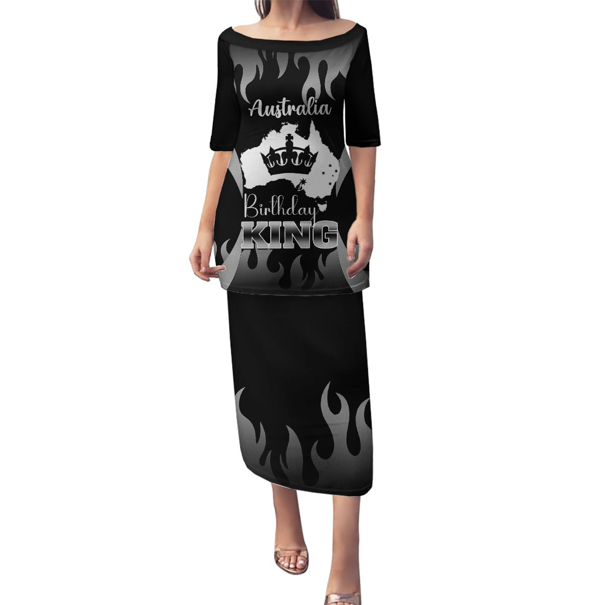 australia-king-birthday-family-matching-puletasi-dress-and-hawaiian-shirt-australian-map-with-crown-black-version