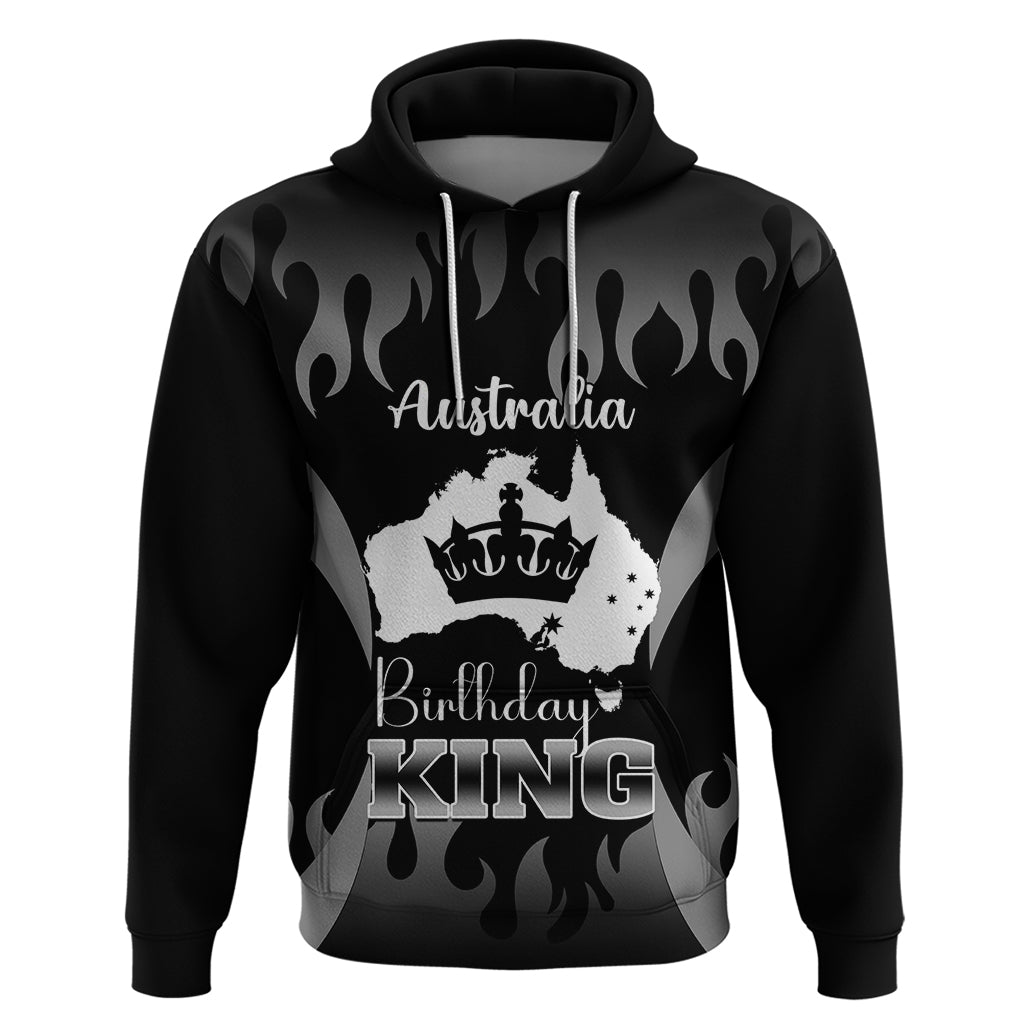 Australia King Birthday Hoodie Australian Map With Crown Black Version - Vibe Hoodie Shop