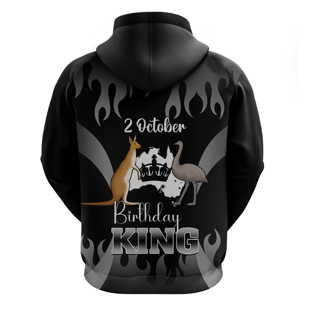 Australia King Birthday Hoodie Australian Map With Crown Black Version - Vibe Hoodie Shop