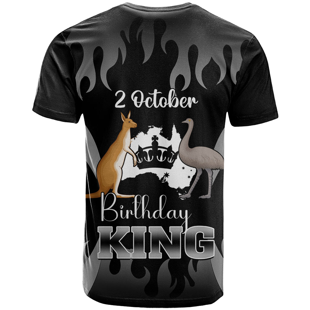 Australia King Birthday T Shirt Australian Map With Crown Black Version - Vibe Hoodie Shop