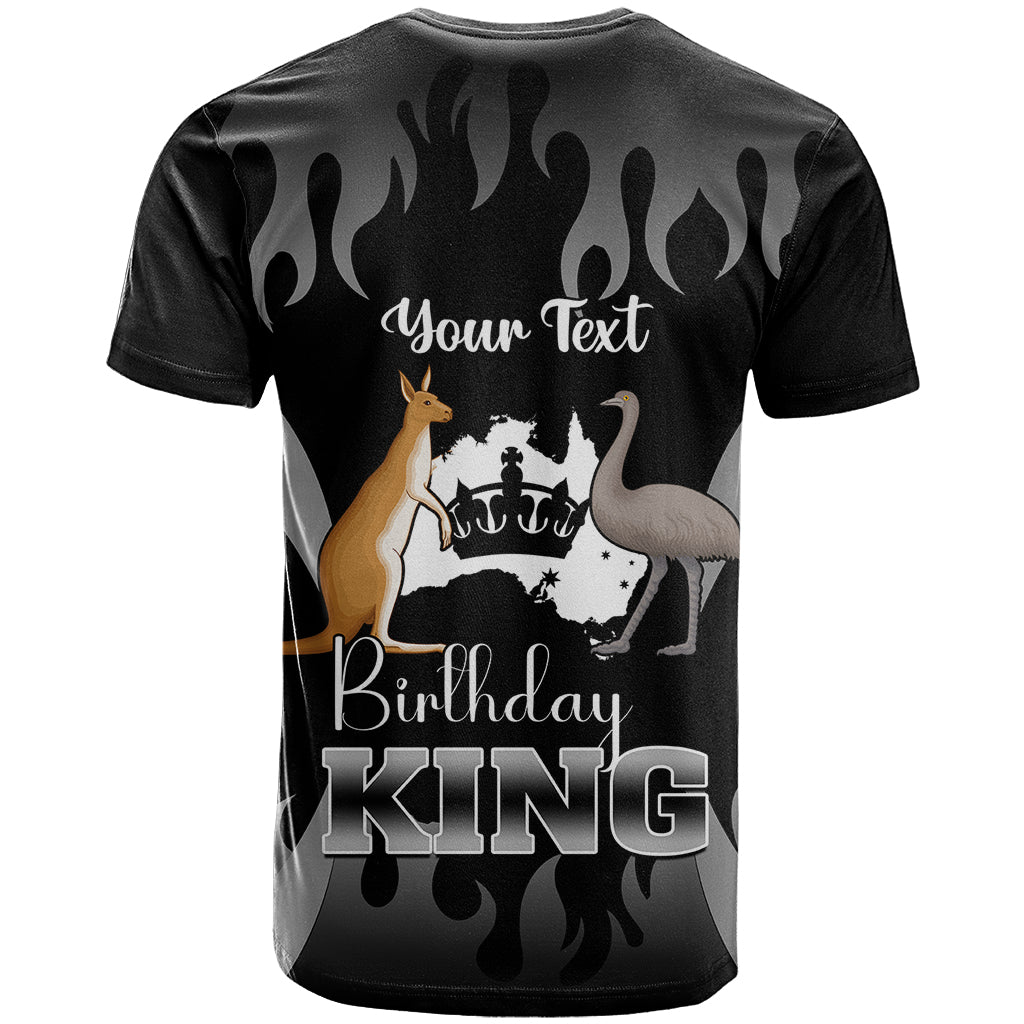 Personalised Australia King Birthday T Shirt Australian Map With Crown Black Version - Vibe Hoodie Shop