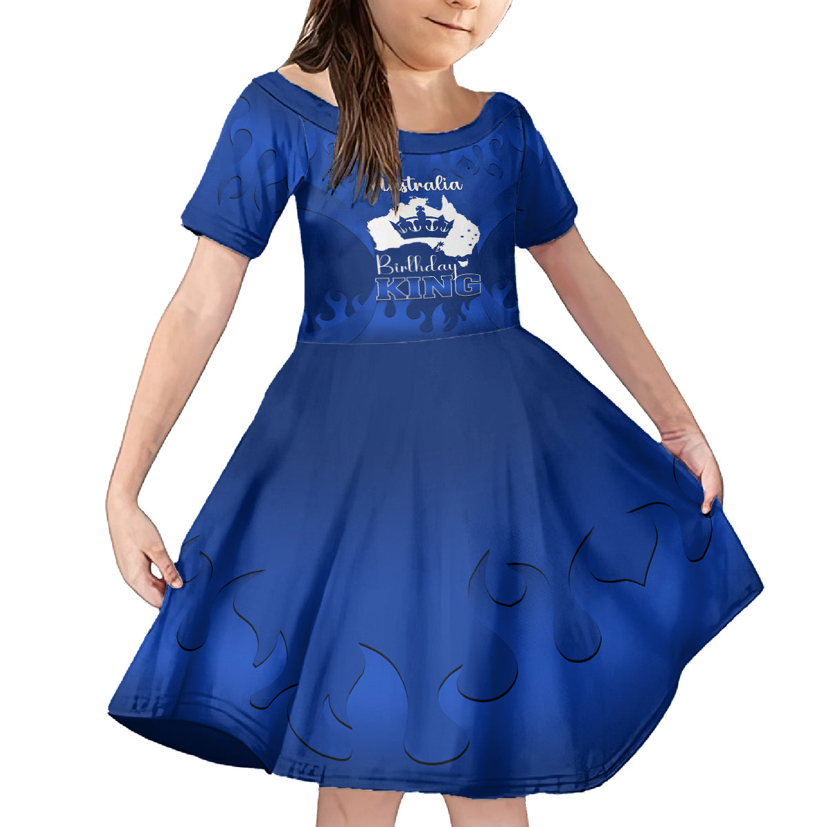 australia-king-birthday-family-matching-off-shoulder-long-sleeve-dress-and-hawaiian-shirt-australian-map-with-crown-blue-version