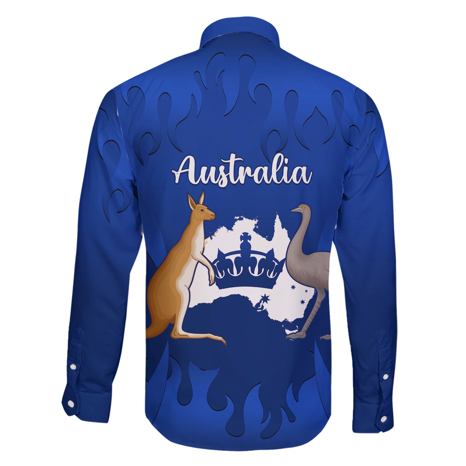 australia-king-birthday-family-matching-short-sleeve-bodycon-dress-and-hawaiian-shirt-australian-map-with-crown-blue-version