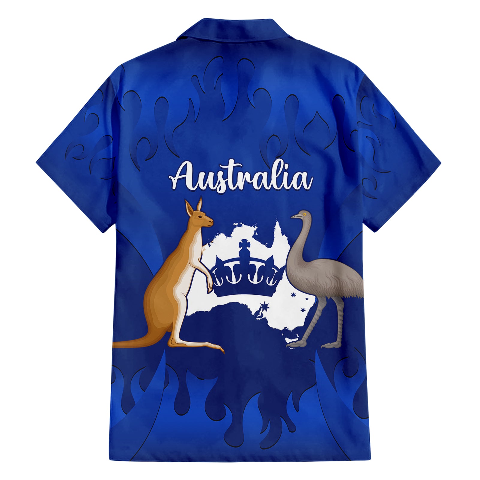 Australia King Birthday Hawaiian Shirt Australian Map With Crown Blue Version - Vibe Hoodie Shop