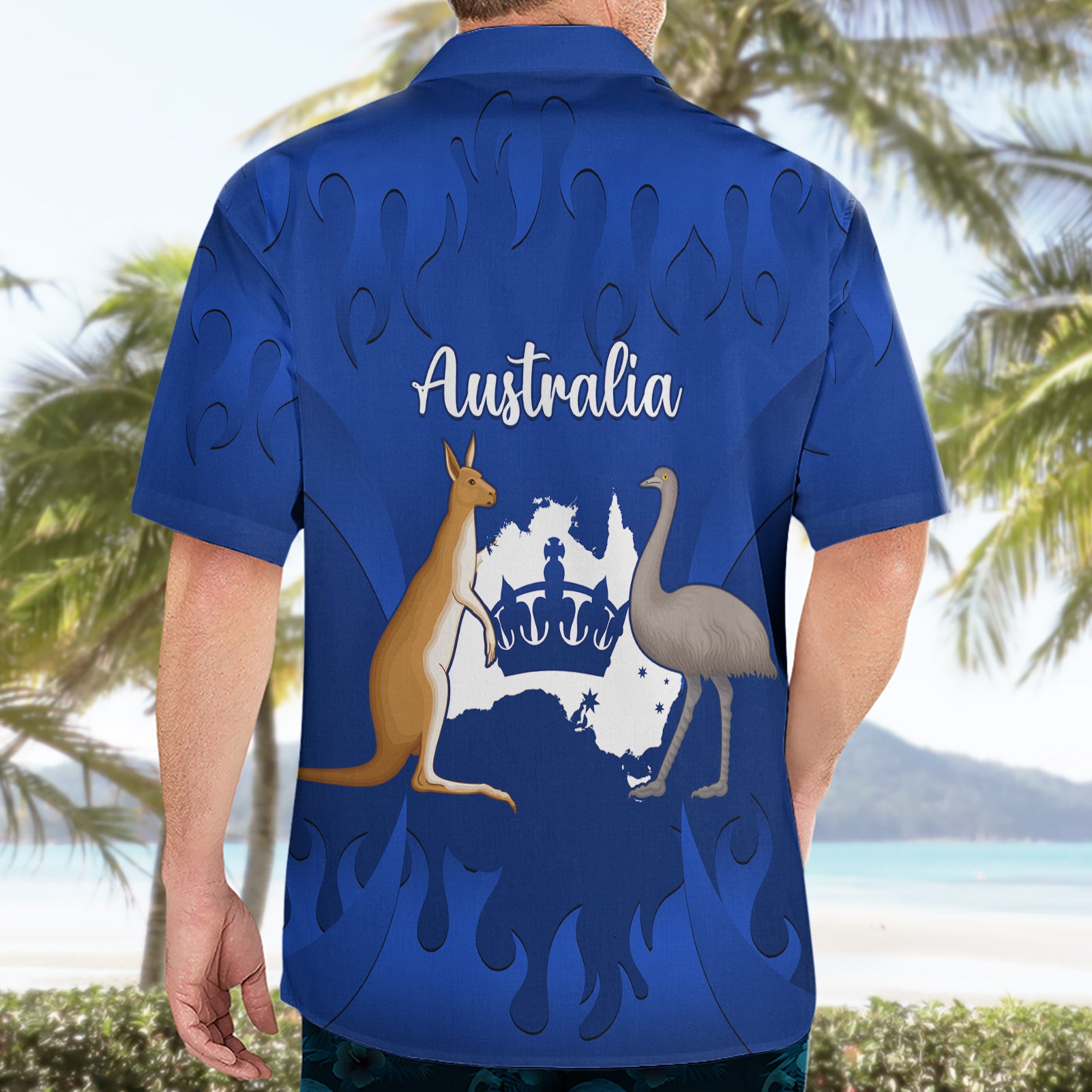 Australia King Birthday Hawaiian Shirt Australian Map With Crown Blue Version - Vibe Hoodie Shop
