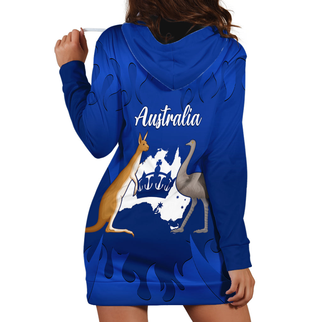 Australia King Birthday Hoodie Dress Australian Map With Crown Blue Version - Vibe Hoodie Shop