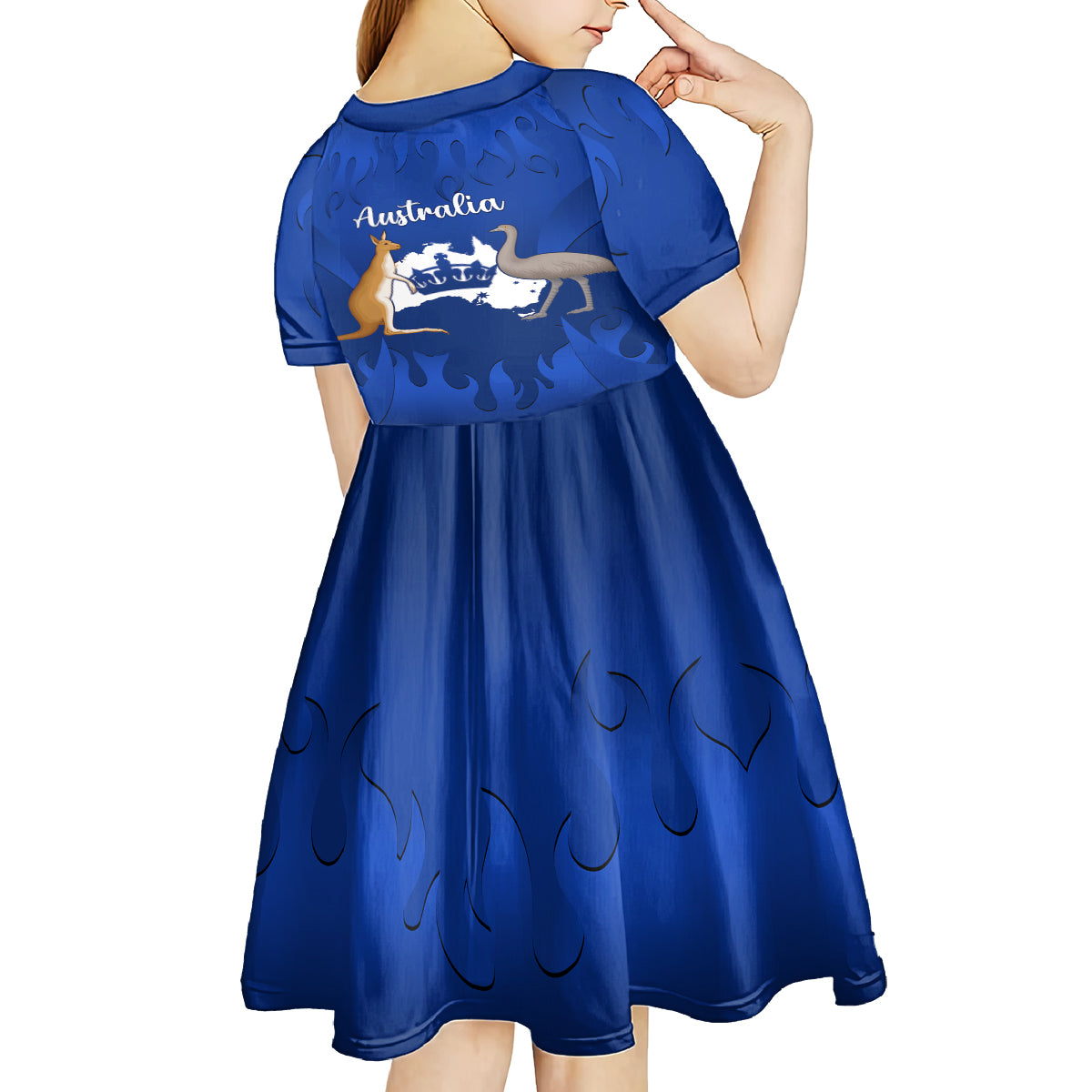 Australia King Birthday Kid Short Sleeve Dress Australian Map With Crown Blue Version - Vibe Hoodie Shop