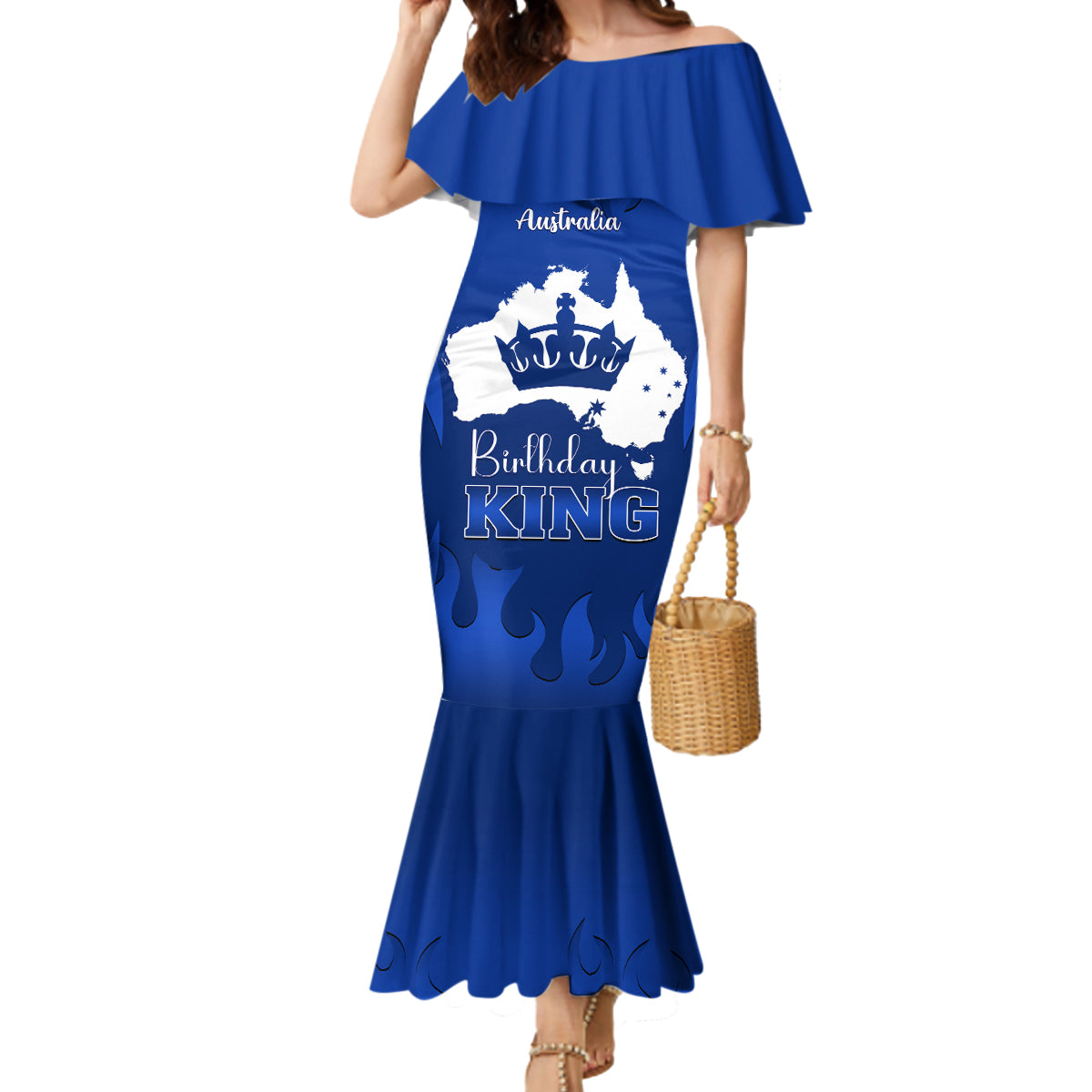 australia-king-birthday-mermaid-dress-australian-map-with-crown-blue-version