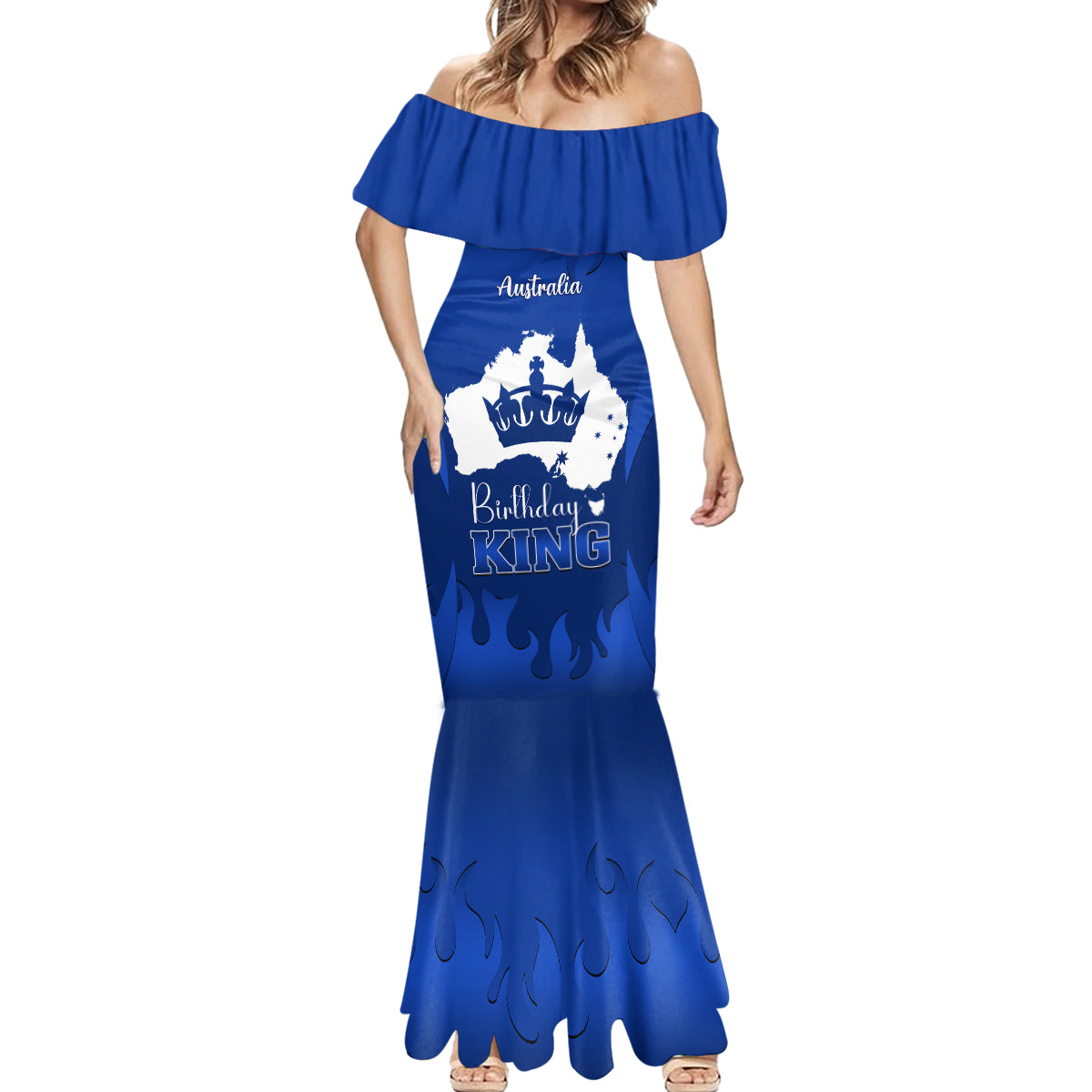 australia-king-birthday-mermaid-dress-australian-map-with-crown-blue-version