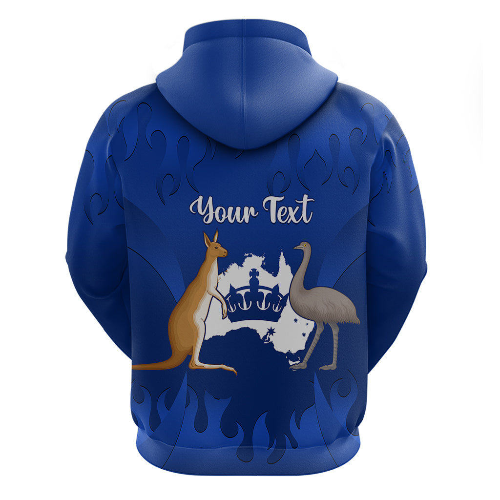Personalised Australia King Birthday Hoodie Australian Map With Crown Blue Version - Vibe Hoodie Shop