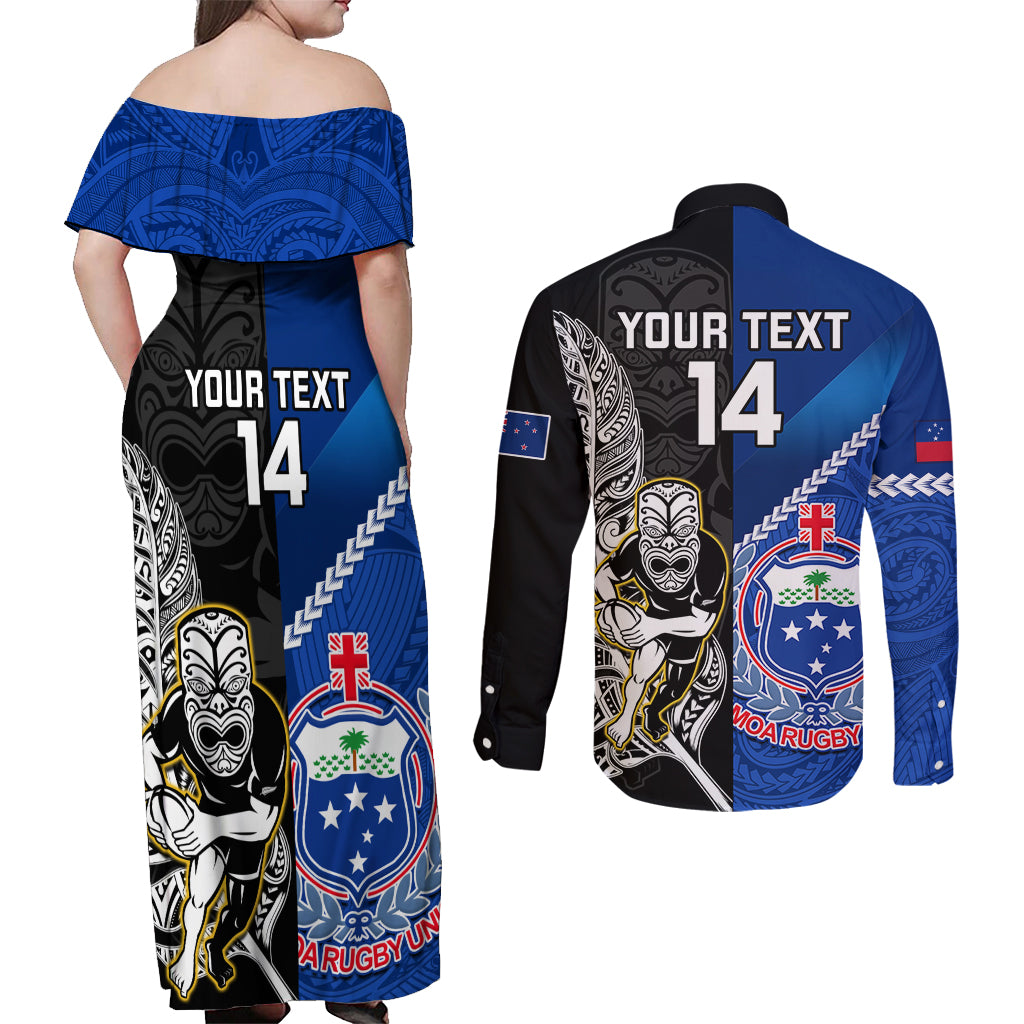 custom-new-zealand-and-samoa-rugby-couples-matching-off-shoulder-maxi-dress-and-long-sleeve-button-shirts-all-black-tiki-fern-mix-manu-samoa-2023-world-cup