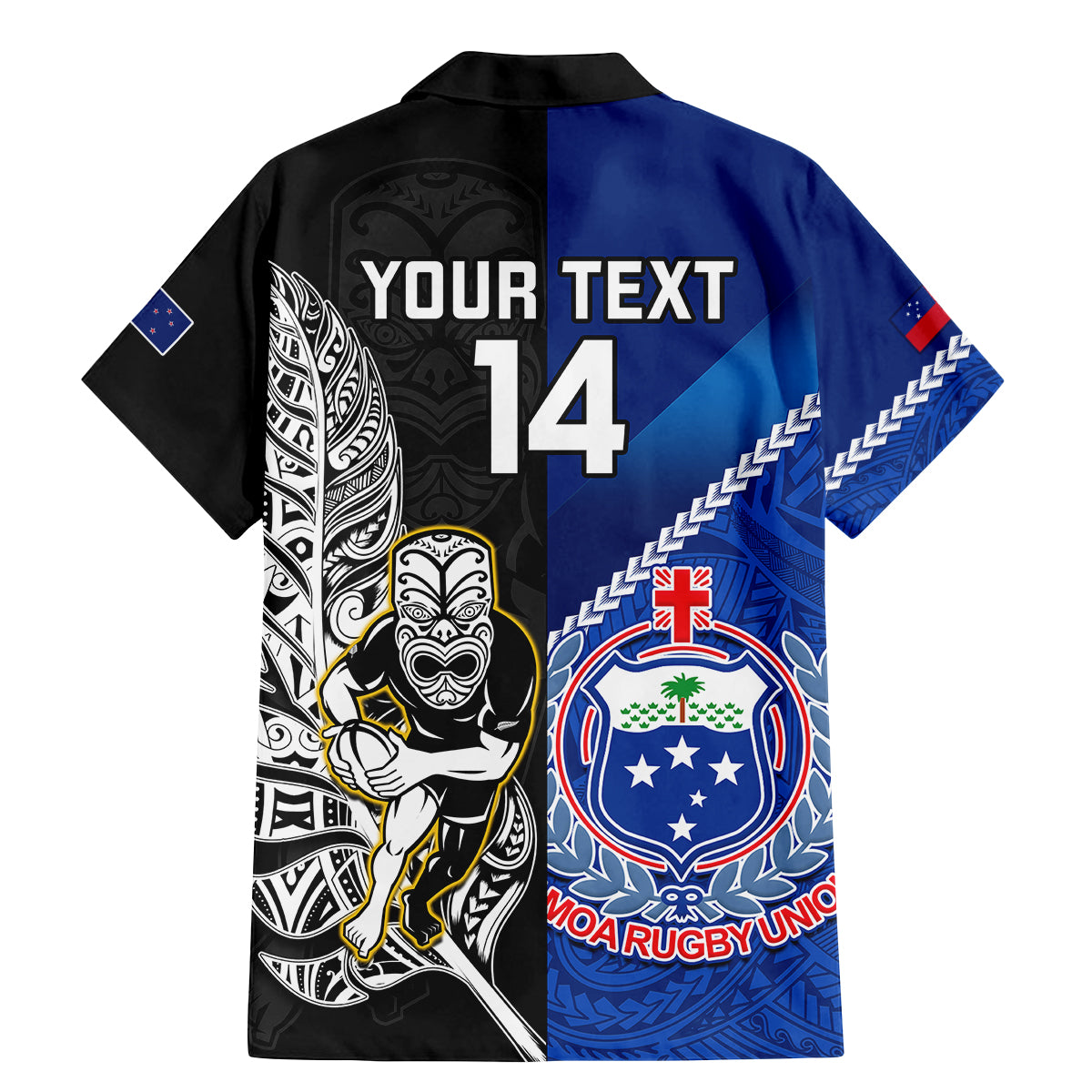 custom-new-zealand-and-samoa-rugby-family-matching-mermaid-dress-and-hawaiian-shirt-all-black-tiki-fern-mix-manu-samoa-2023-world-cup