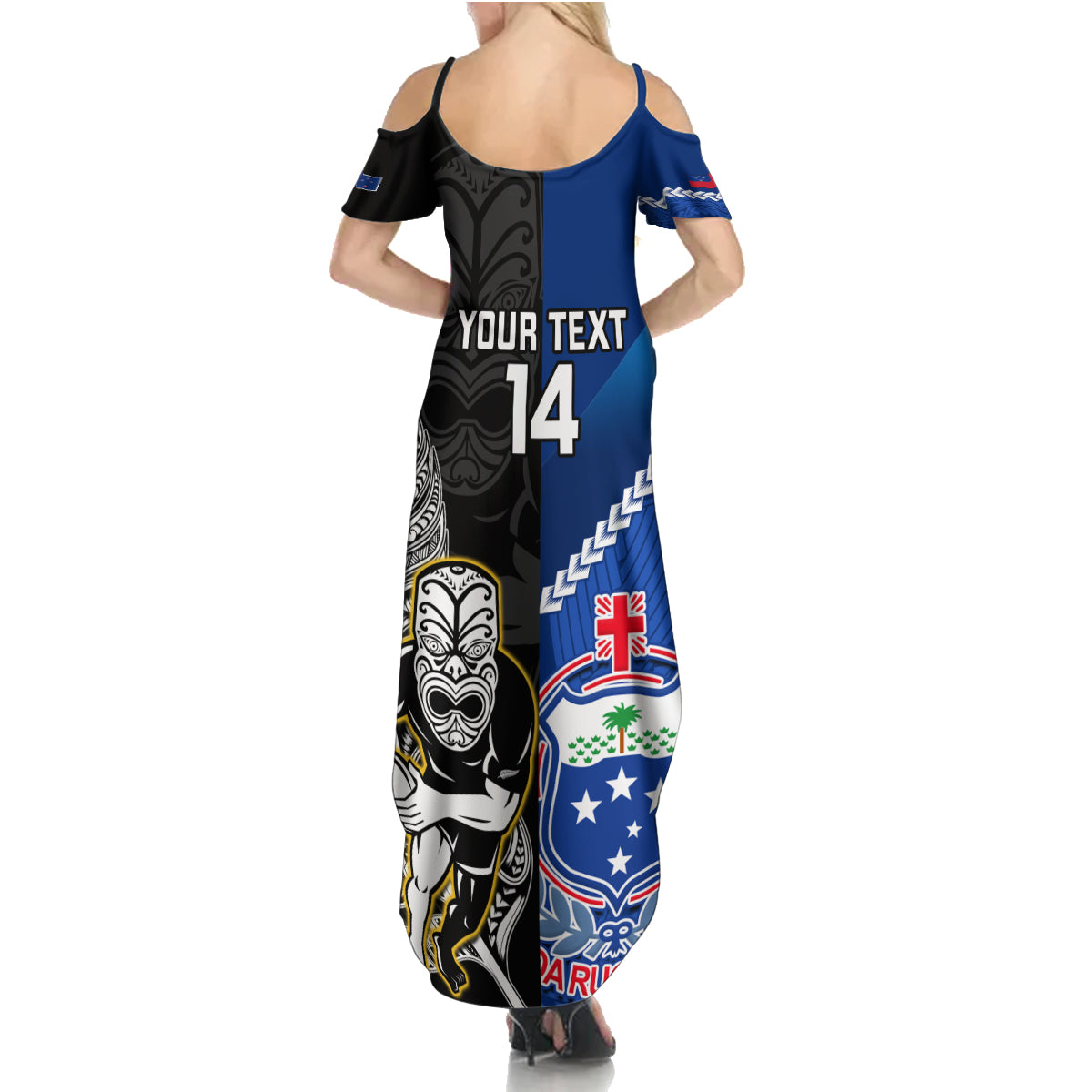 custom-new-zealand-and-samoa-rugby-family-matching-summer-maxi-dress-and-hawaiian-shirt-all-black-tiki-fern-mix-manu-samoa-2023-world-cup