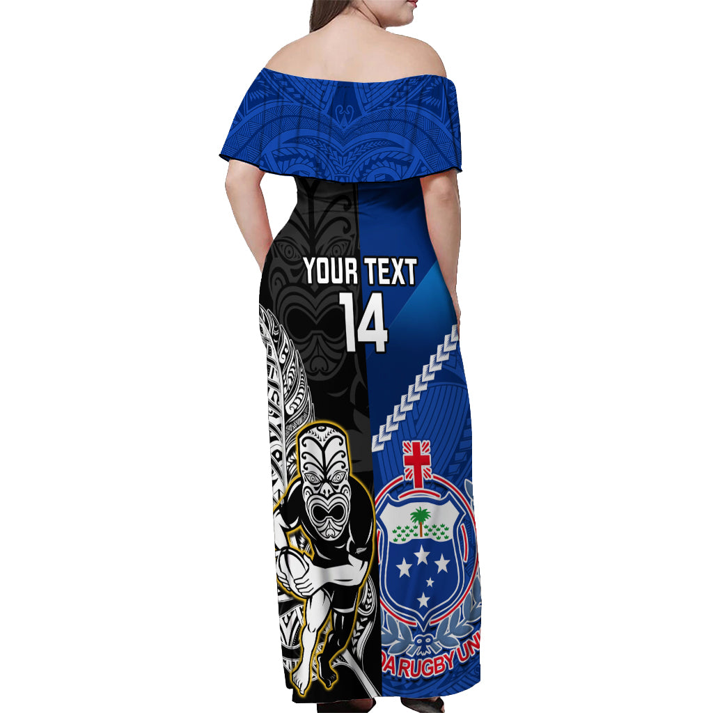 custom-new-zealand-and-samoa-rugby-off-shoulder-maxi-dress-all-black-tiki-fern-mix-manu-samoa-2023-world-cup