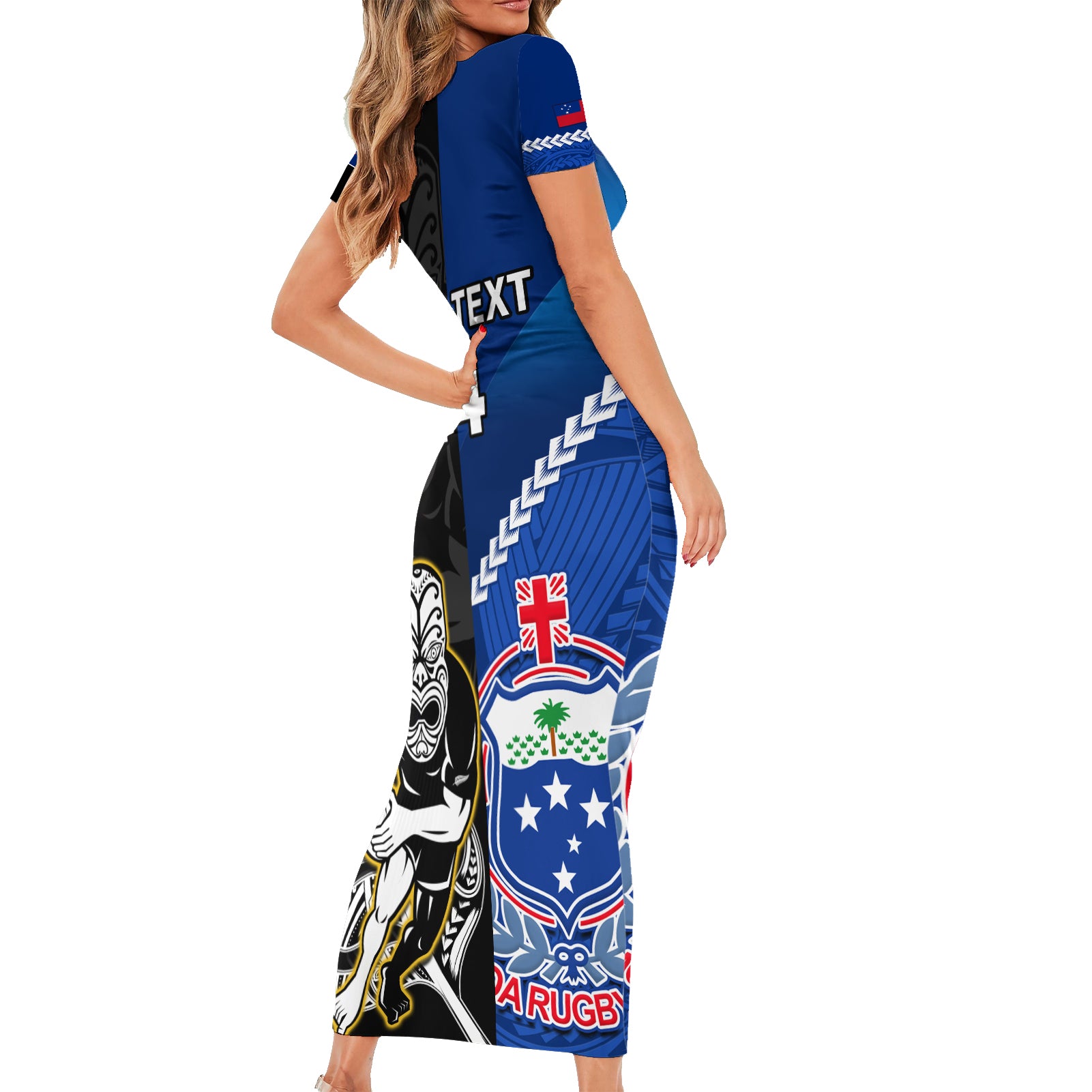 custom-new-zealand-and-samoa-rugby-short-sleeve-bodycon-dress-all-black-tiki-fern-mix-manu-samoa-2023-world-cup