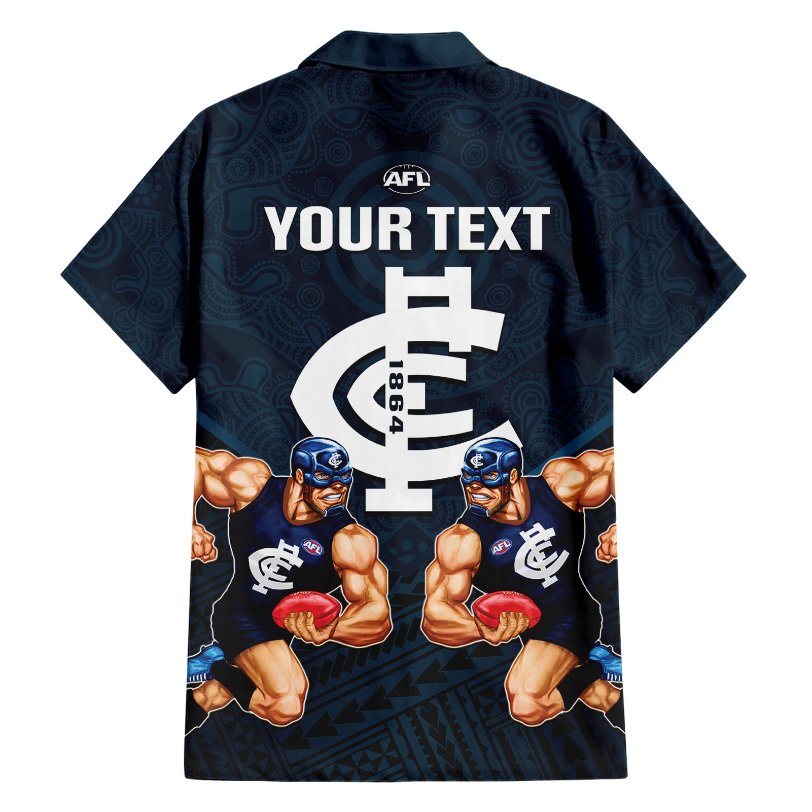 Personalised Calrton Football Hawaiian Shirt Blues Go Champions 2023 Polynesian Indigenous Art - Vibe Hoodie Shop