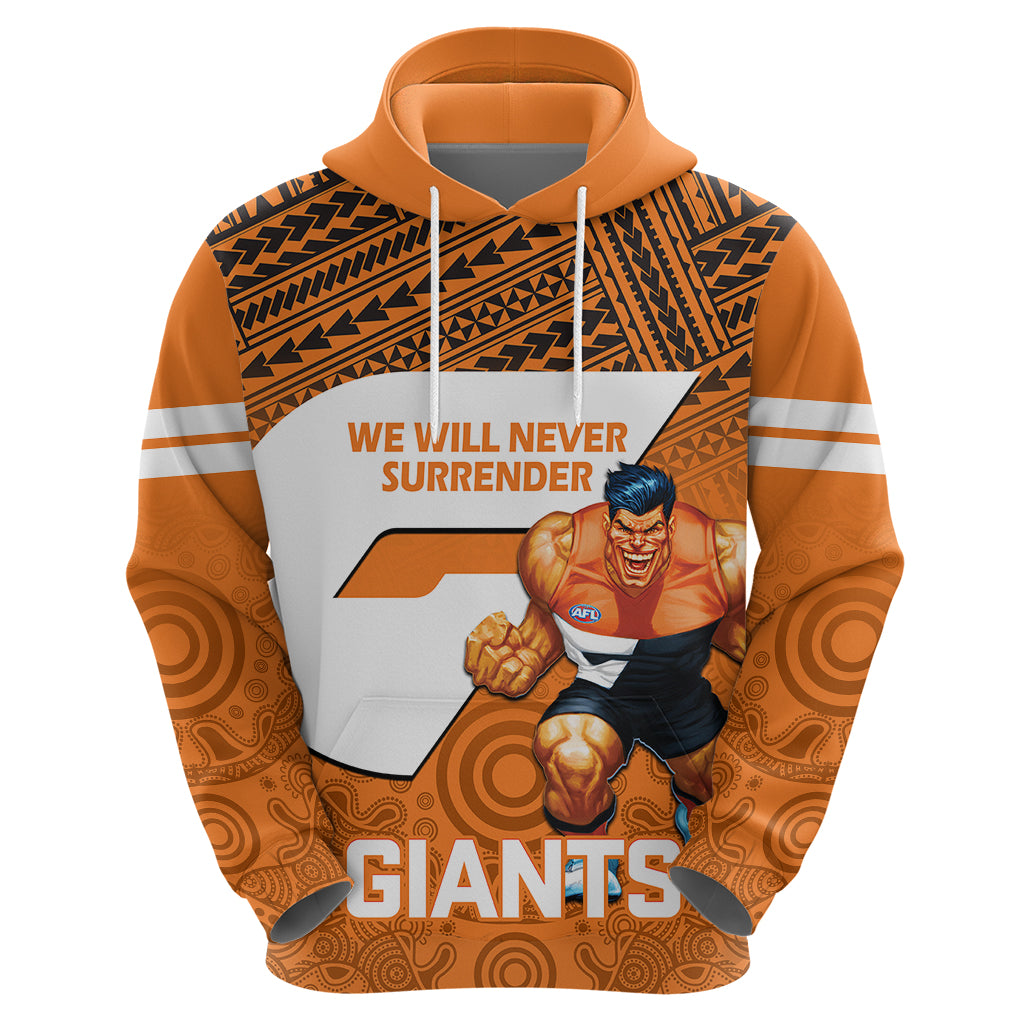 Giants Football Hoodie GWS Go Champions 2023 Polynesian Indigenous Art - Vibe Hoodie Shop