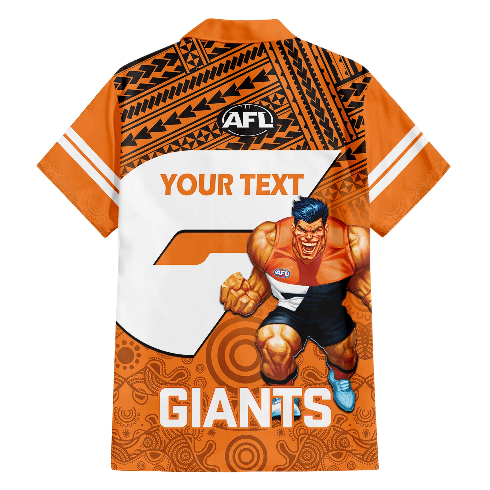 Personalised Giants Football Hawaiian Shirt GWS Go Champions 2023 Polynesian Indigenous Art - Vibe Hoodie Shop