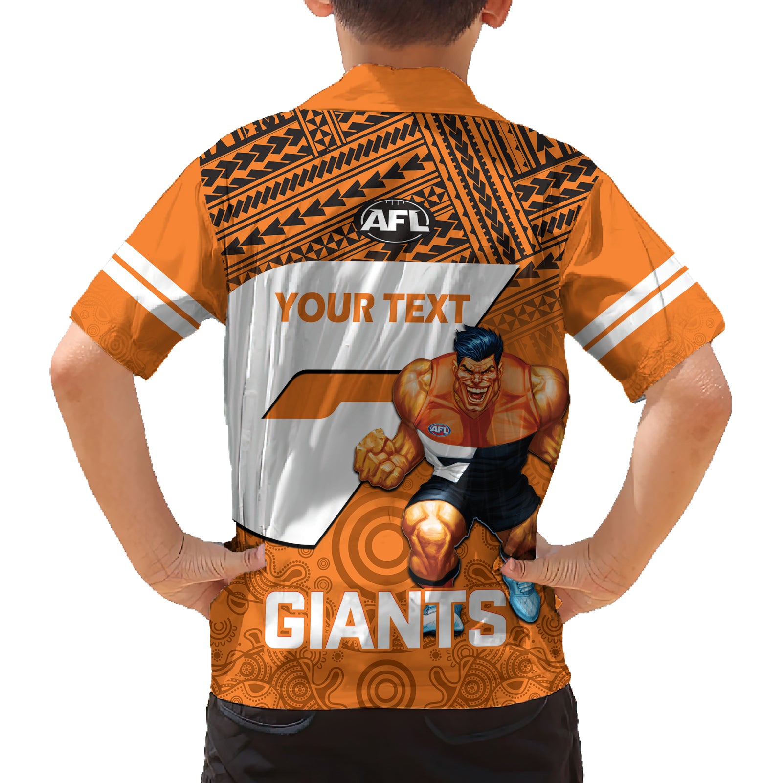 Personalised Giants Football Hawaiian Shirt GWS Go Champions 2023 Polynesian Indigenous Art - Vibe Hoodie Shop