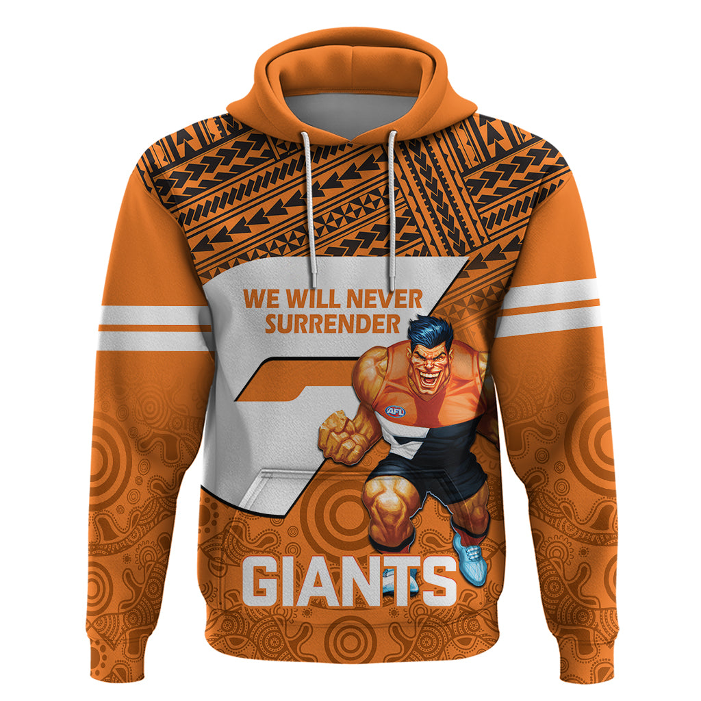 Personalised Giants Football Hoodie GWS Go Champions 2023 Polynesian Indigenous Art - Vibe Hoodie Shop