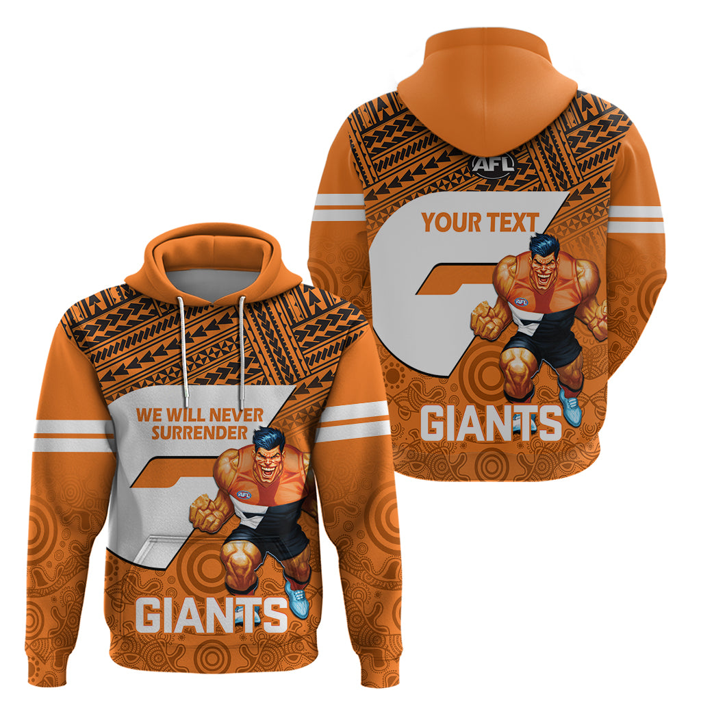 Personalised Giants Football Hoodie GWS Go Champions 2023 Polynesian Indigenous Art - Vibe Hoodie Shop