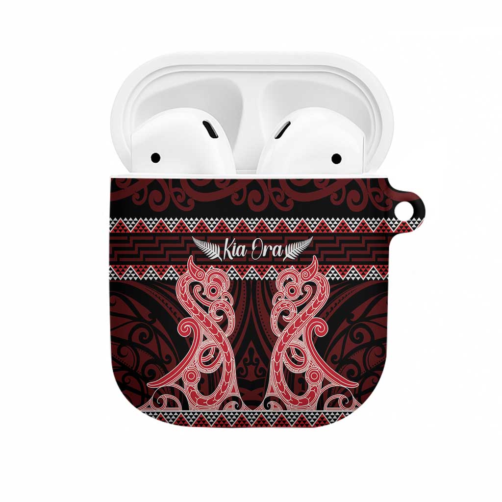 Kia Ora New Zealand AirPods Case Maori Language Week Whero Taniko Motif - Vibe Hoodie