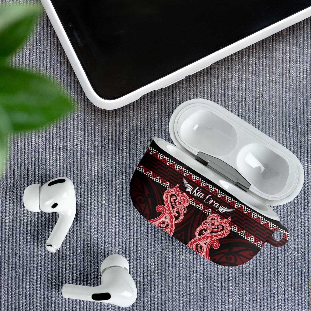 Kia Ora New Zealand AirPods Case Maori Language Week Whero Taniko Motif - Vibe Hoodie