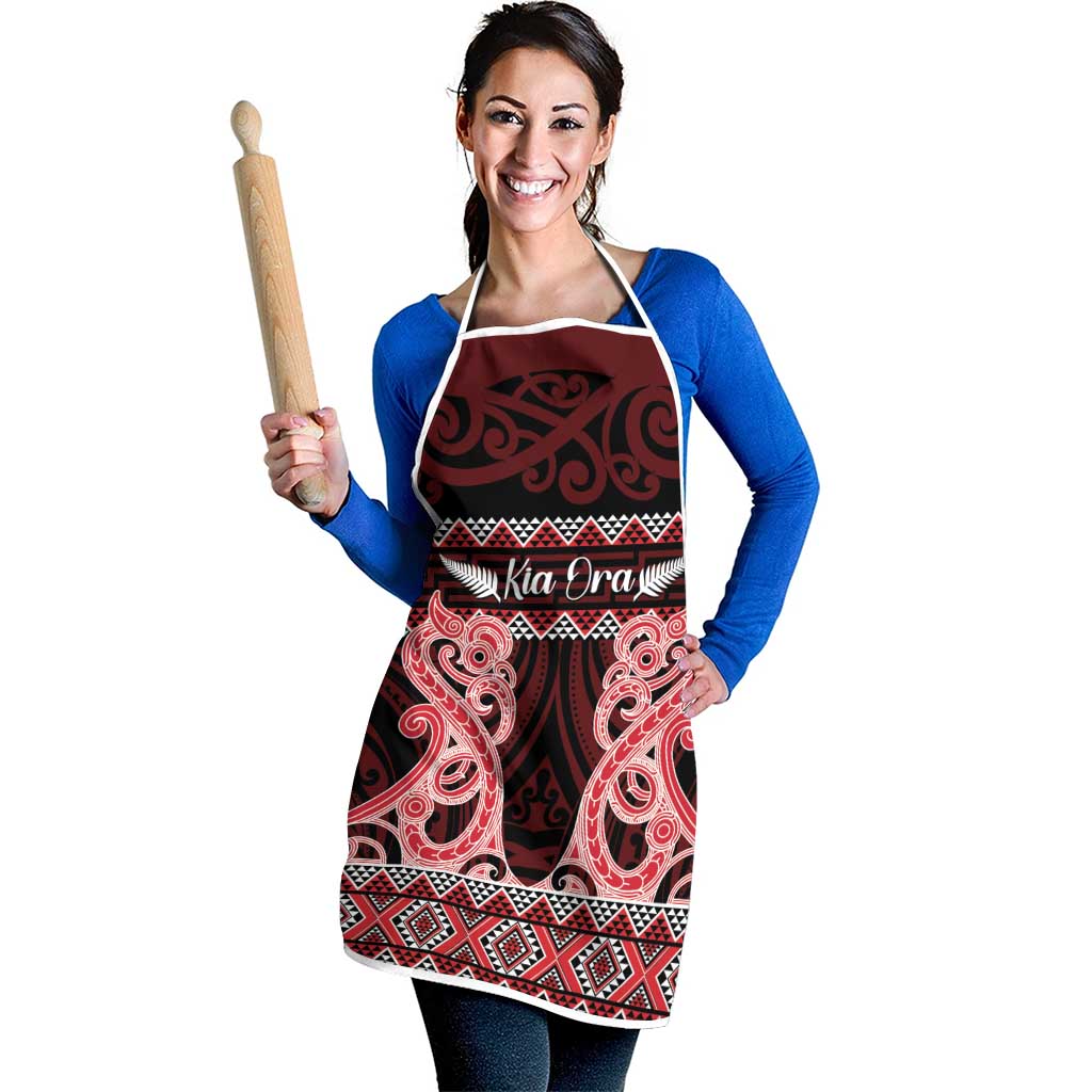 Kia Ora New Zealand Apron Maori Language Week Whero Taniko Motif - Vibe Hoodie