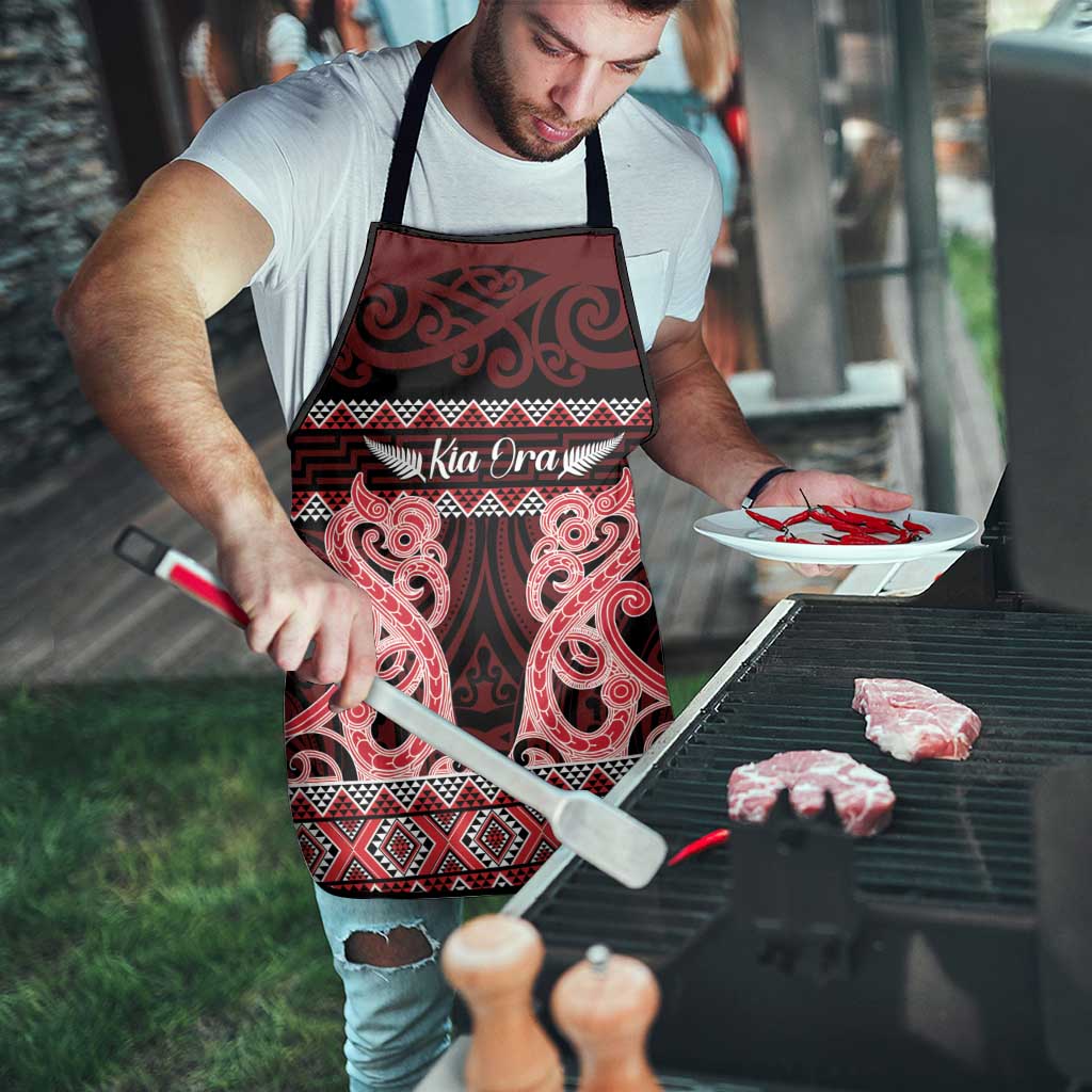 Kia Ora New Zealand Apron Maori Language Week Whero Taniko Motif - Vibe Hoodie