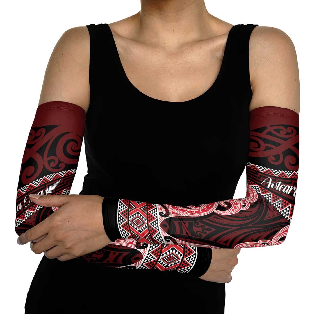 Kia Ora New Zealand Arm Sleeves Maori Language Week Whero Taniko Motif - Vibe Hoodie