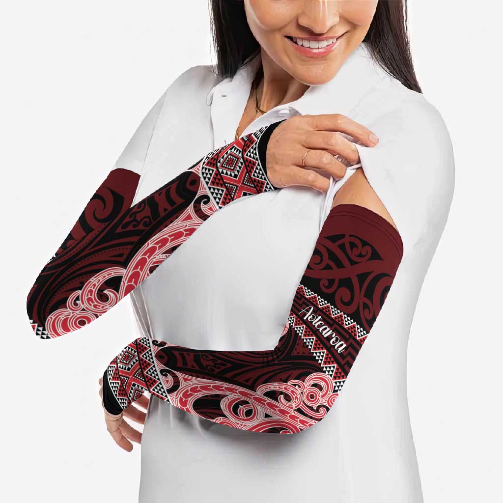 Kia Ora New Zealand Arm Sleeves Maori Language Week Whero Taniko Motif - Vibe Hoodie