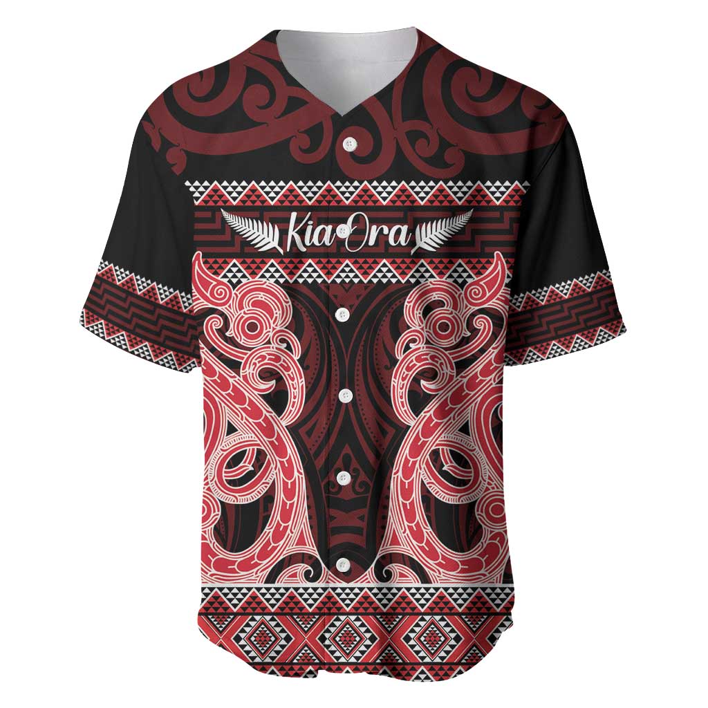Kia Ora New Zealand Baseball Jersey Maori Language Week Whero Taniko Motif - Vibe Hoodie