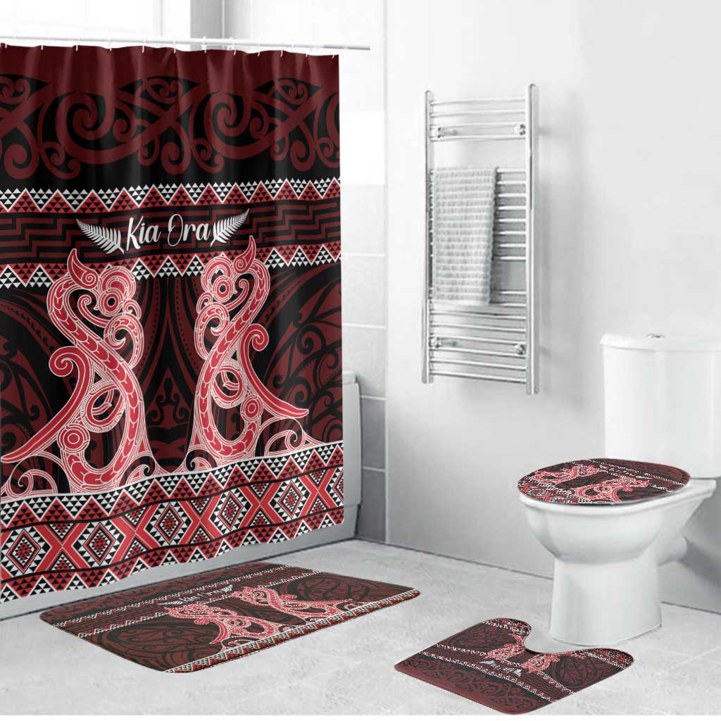 Kia Ora New Zealand Bathroom Set Maori Language Week Whero Taniko Motif - Vibe Hoodie