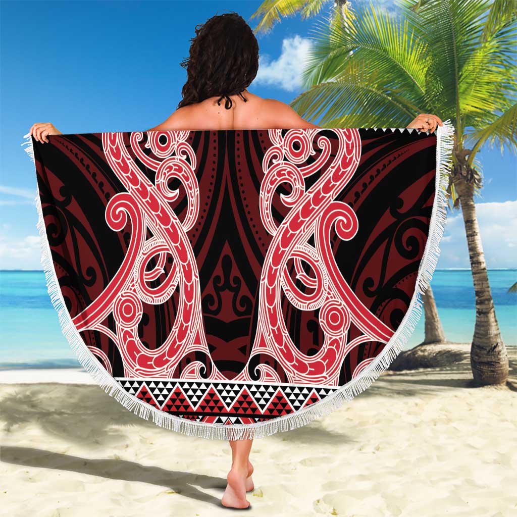 Kia Ora New Zealand Beach Blanket Maori Language Week Whero Taniko Motif - Vibe Hoodie