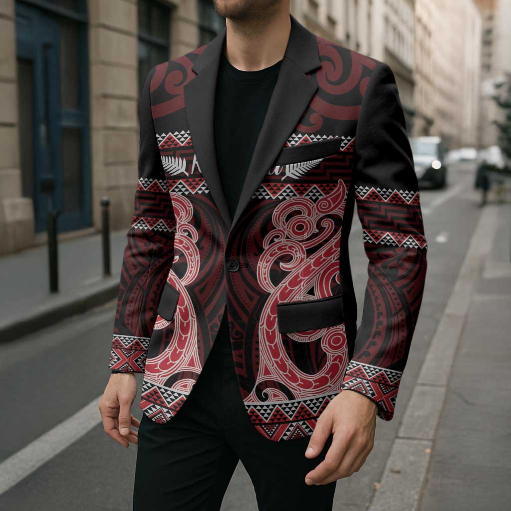 Kia Ora New Zealand Blazer Maori Language Week Whero Taniko Motif - Vibe Hoodie